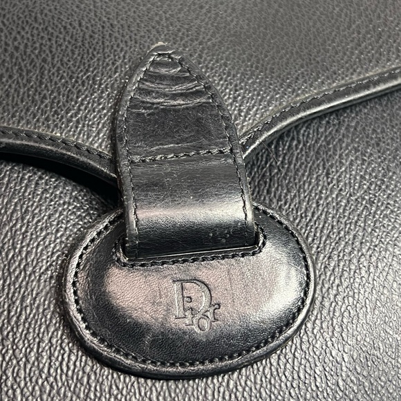 Dior Vintage Crossbody Bag Handbag Purse Black Leather - Made in France - Picture 13 of 13
